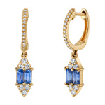 Stone Diamond Headlight-Drop Earring Huggie Earrings Roseark Deux Tanzanite Pair 