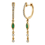 Marquise Emerald Drop Diamond Earring Drop Earrings Jaine K Designs Pair