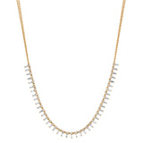 Diamond Baguette Fringe Necklace Necklace Roseark Deux Yellow Gold