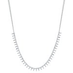 Diamond Baguette Fringe Necklace Necklace Roseark Deux White Gold