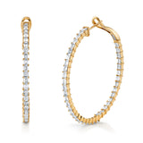 Large Baguette Diamond Hoop, Pair Hoop Earrings Roseark Deux