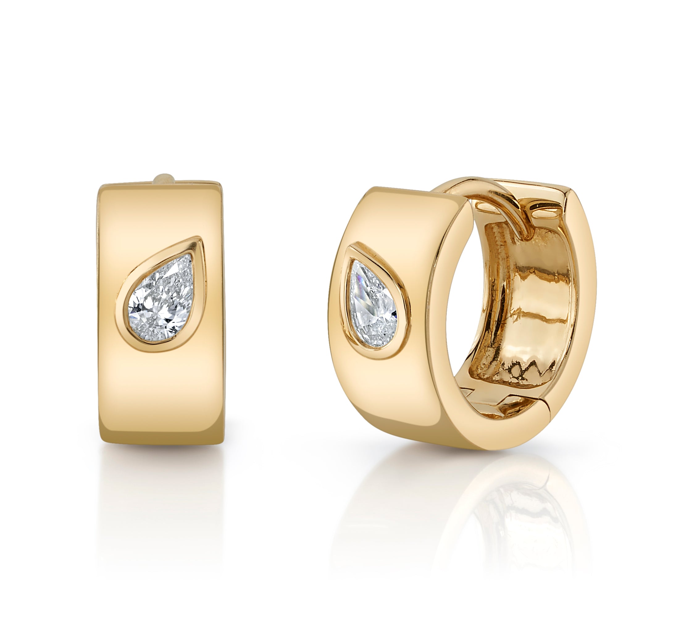 Raindrop Teardrop Diamond Huggie Huggie Earrings Roseark Deux Pair  