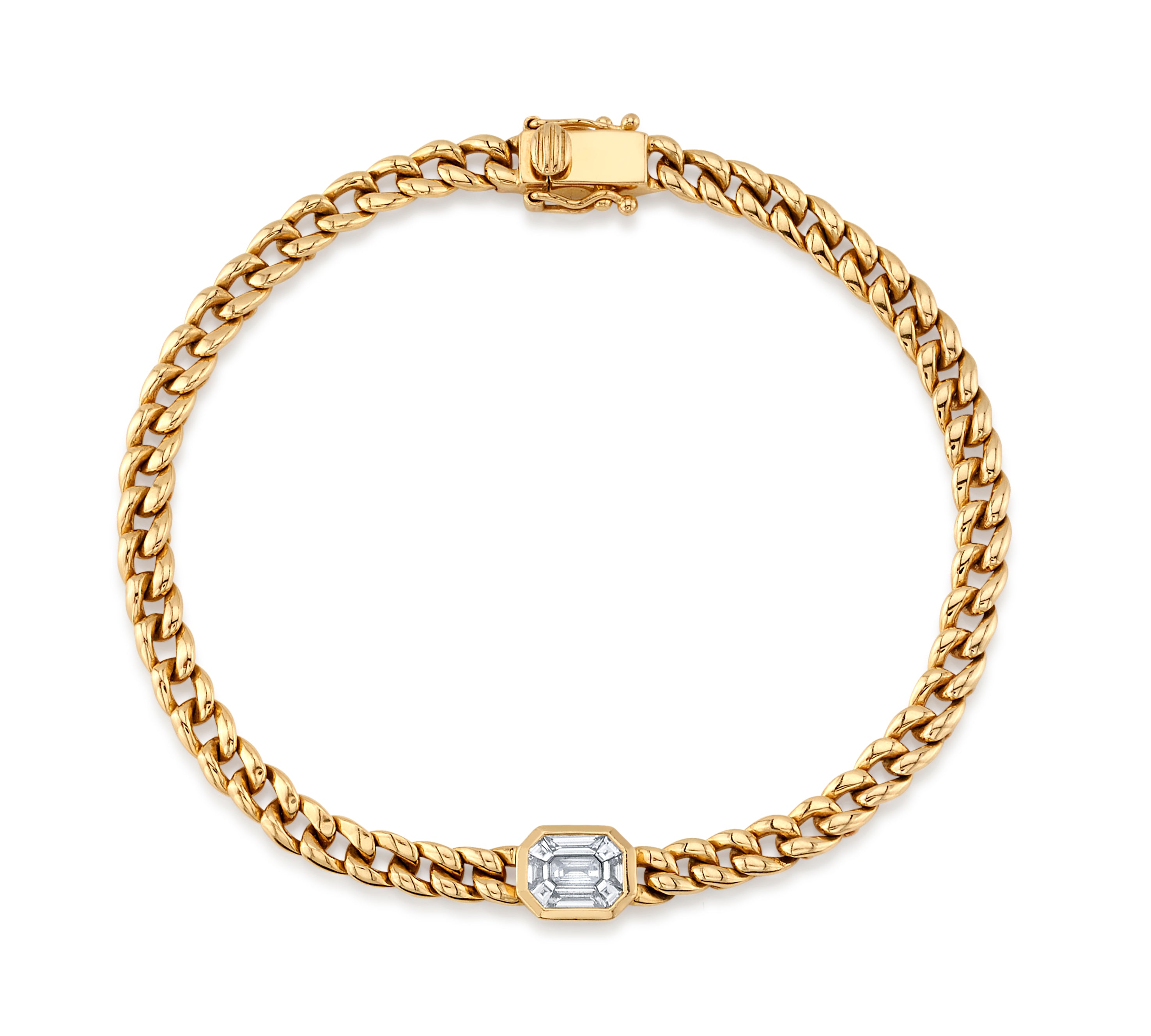 Curb Link Diamond Bracelet Chain Bracelet Roseark Deux   