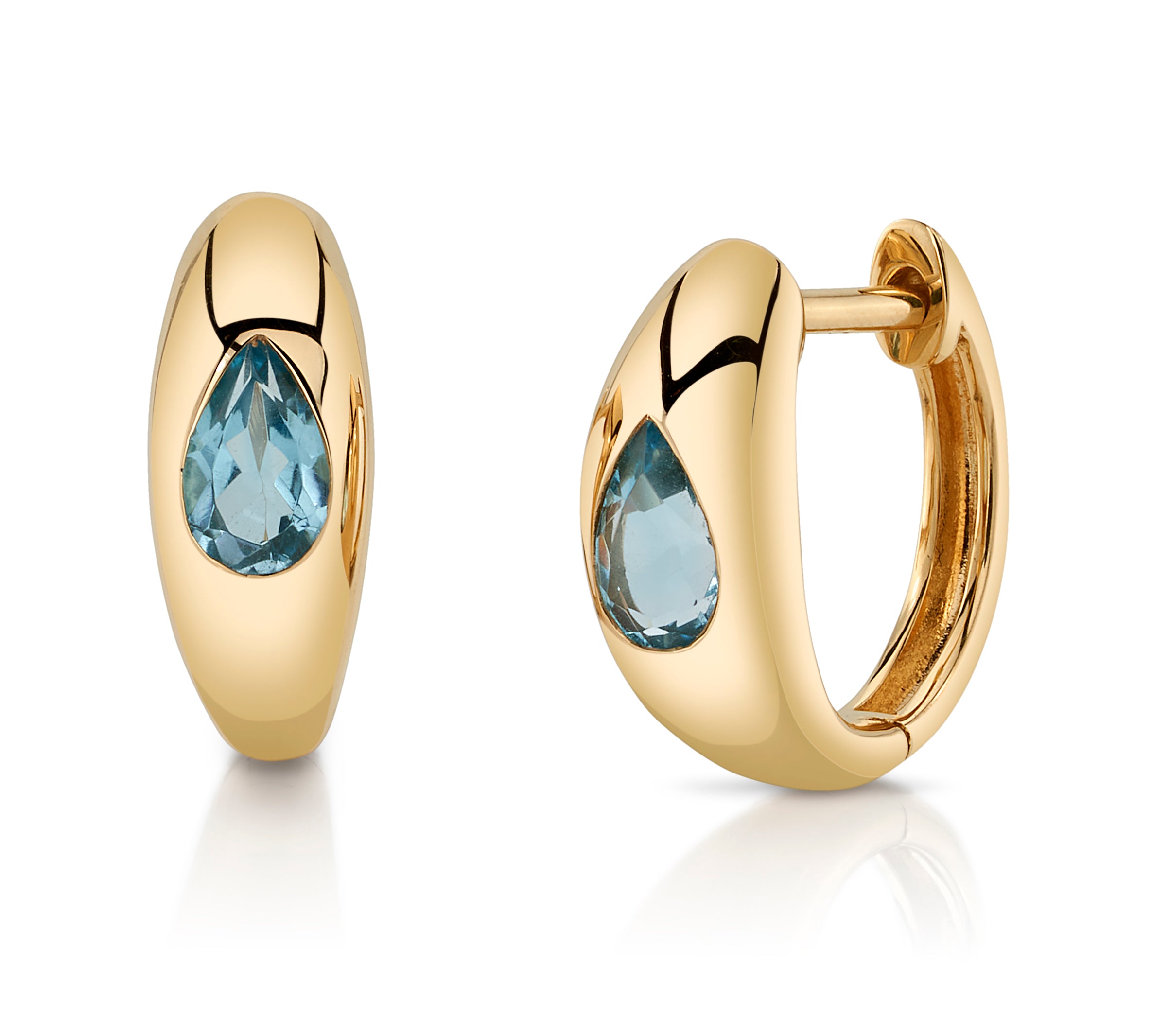 Sapphire Teardrop Huggie Huggie Earrings Roseark Deux Pair  