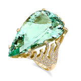Aquamarine Diamond Coral Ring Statement Ring Karma El-Khalil