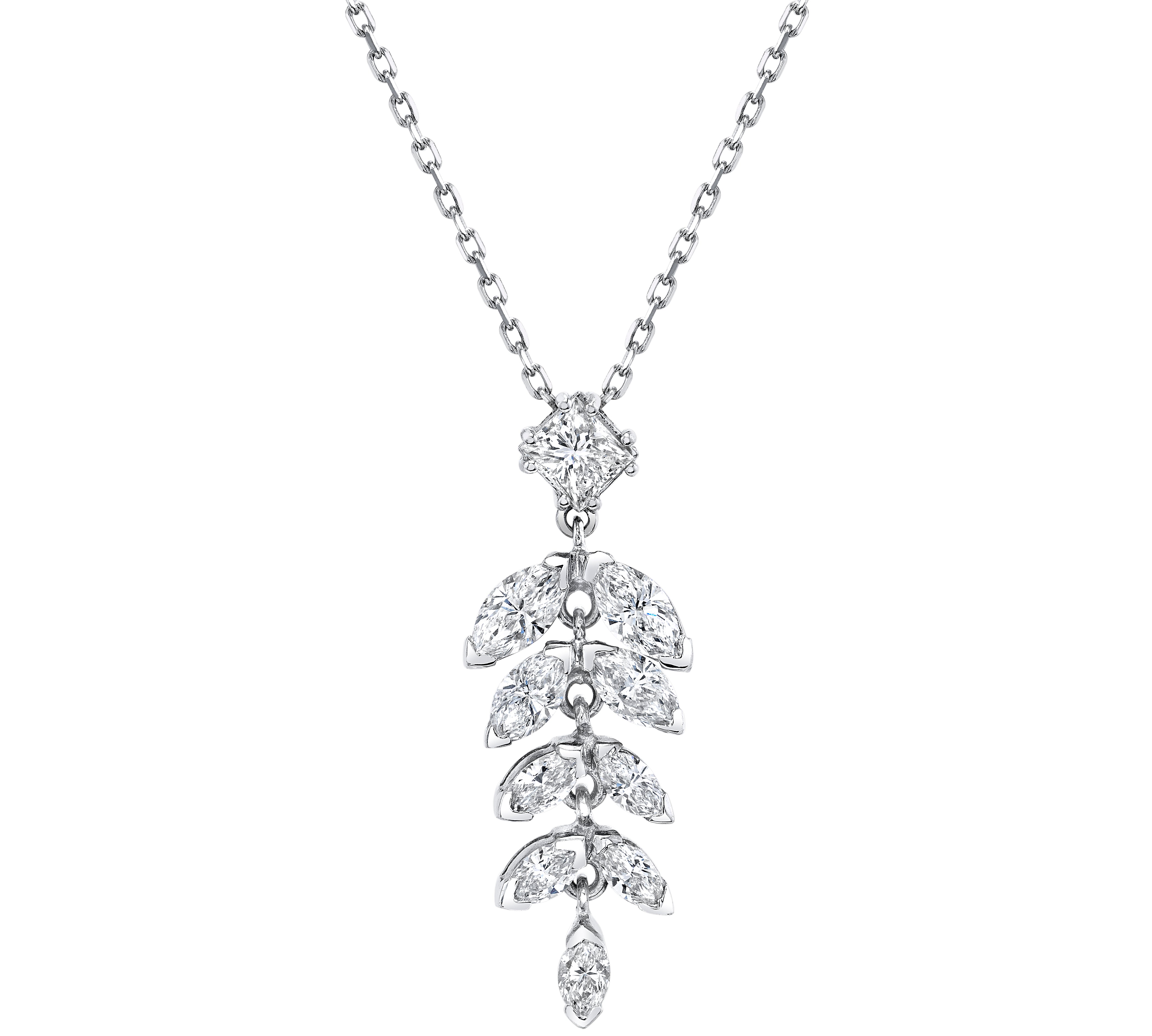 Diamond Leaf Pendant Necklace Pendant Necklace Karma El-Khalil