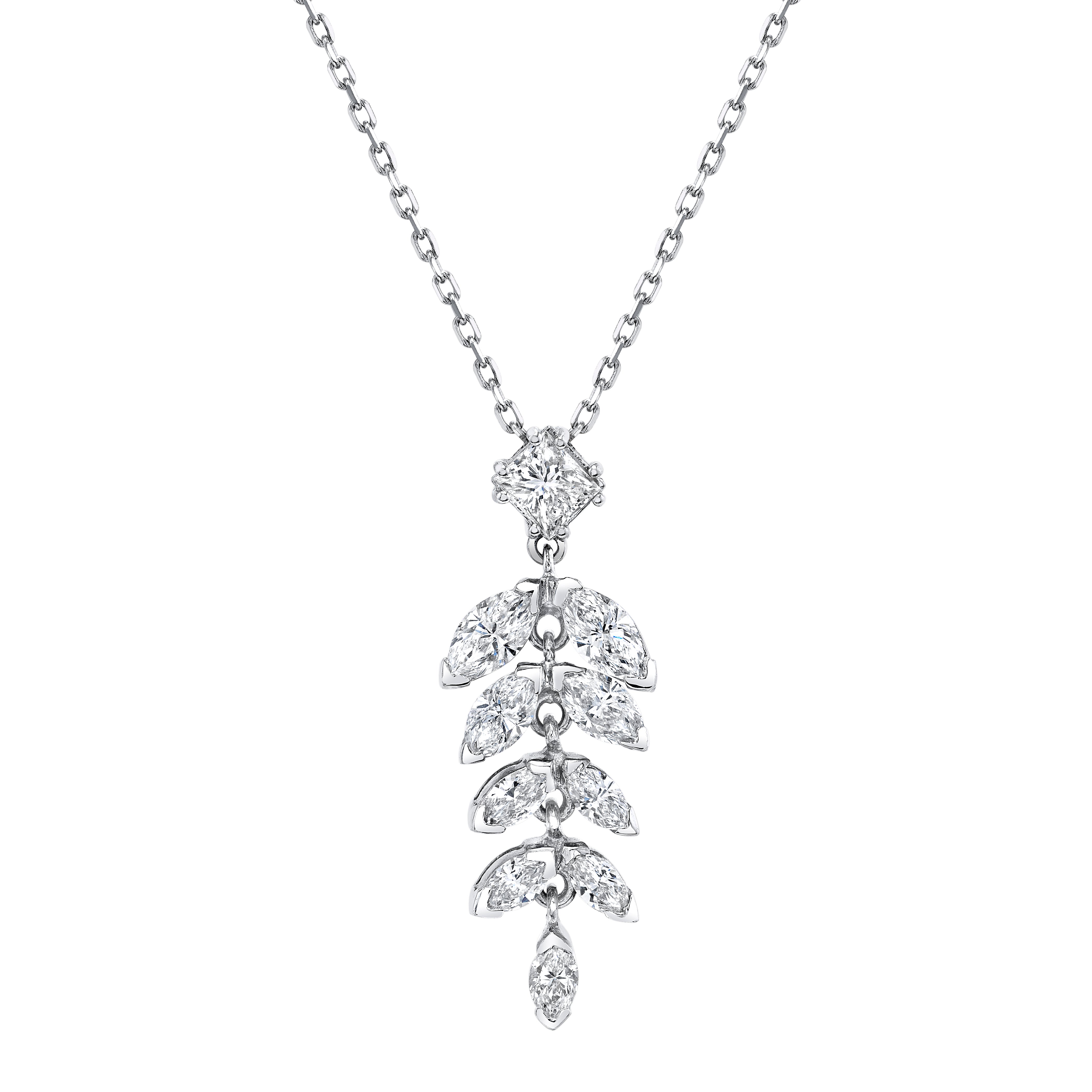 Diamond Leaf Pendant Necklace Pendant Necklace Karma El-Khalil