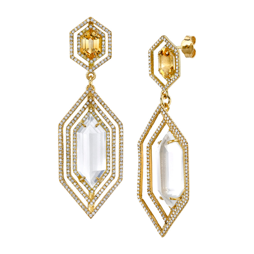 Strata Diamond Earrings Statement Earrings Karma El-Khalil