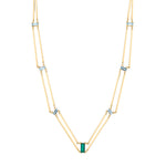 Aquamarine and Tourmaline Railway Necklace Necklace Karma El-Khalil