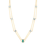 Aquamarine and Tourmaline Railway Necklace Necklace Karma El-Khalil