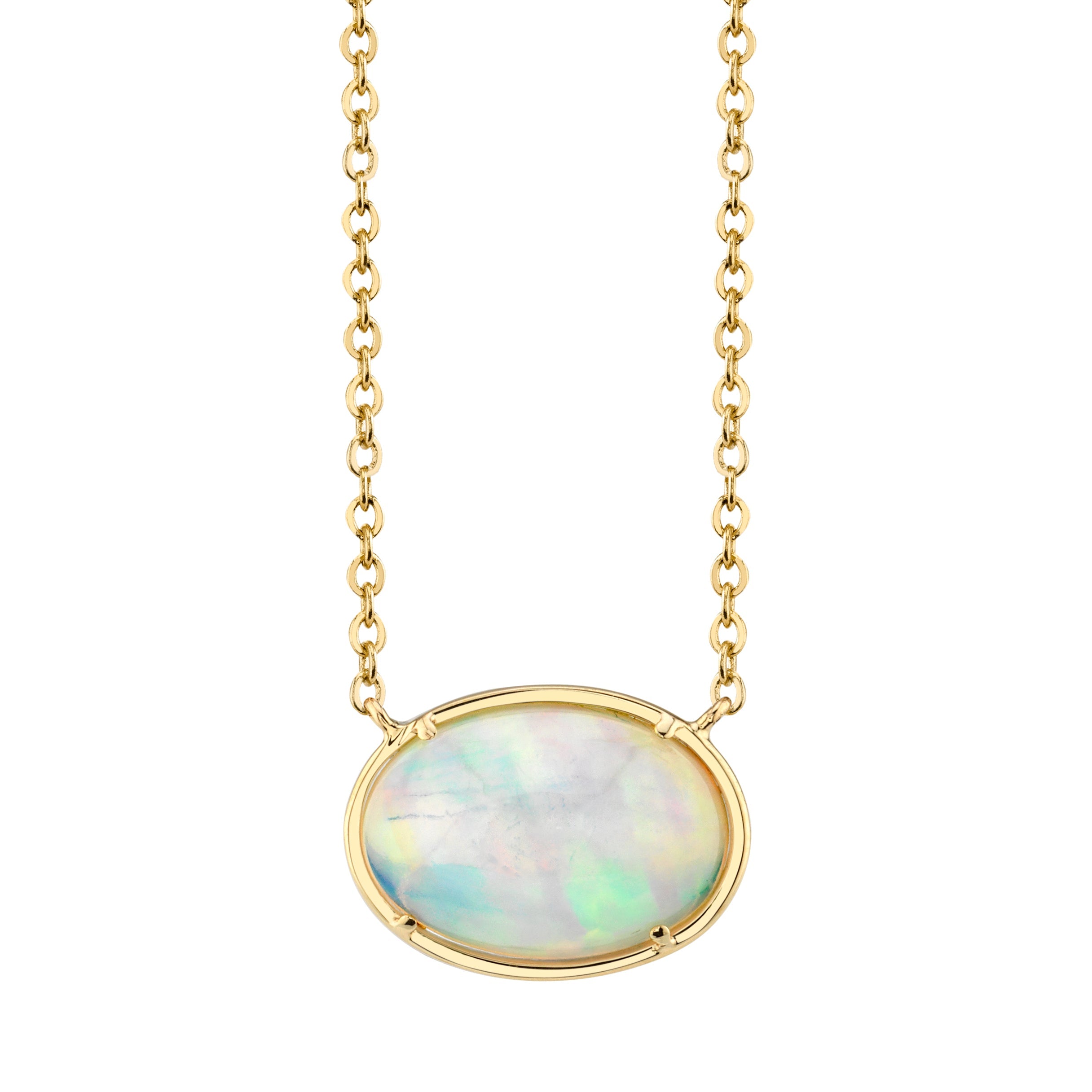 Opal O Necklace Pendant Necklace Amy Gregg Jewelry