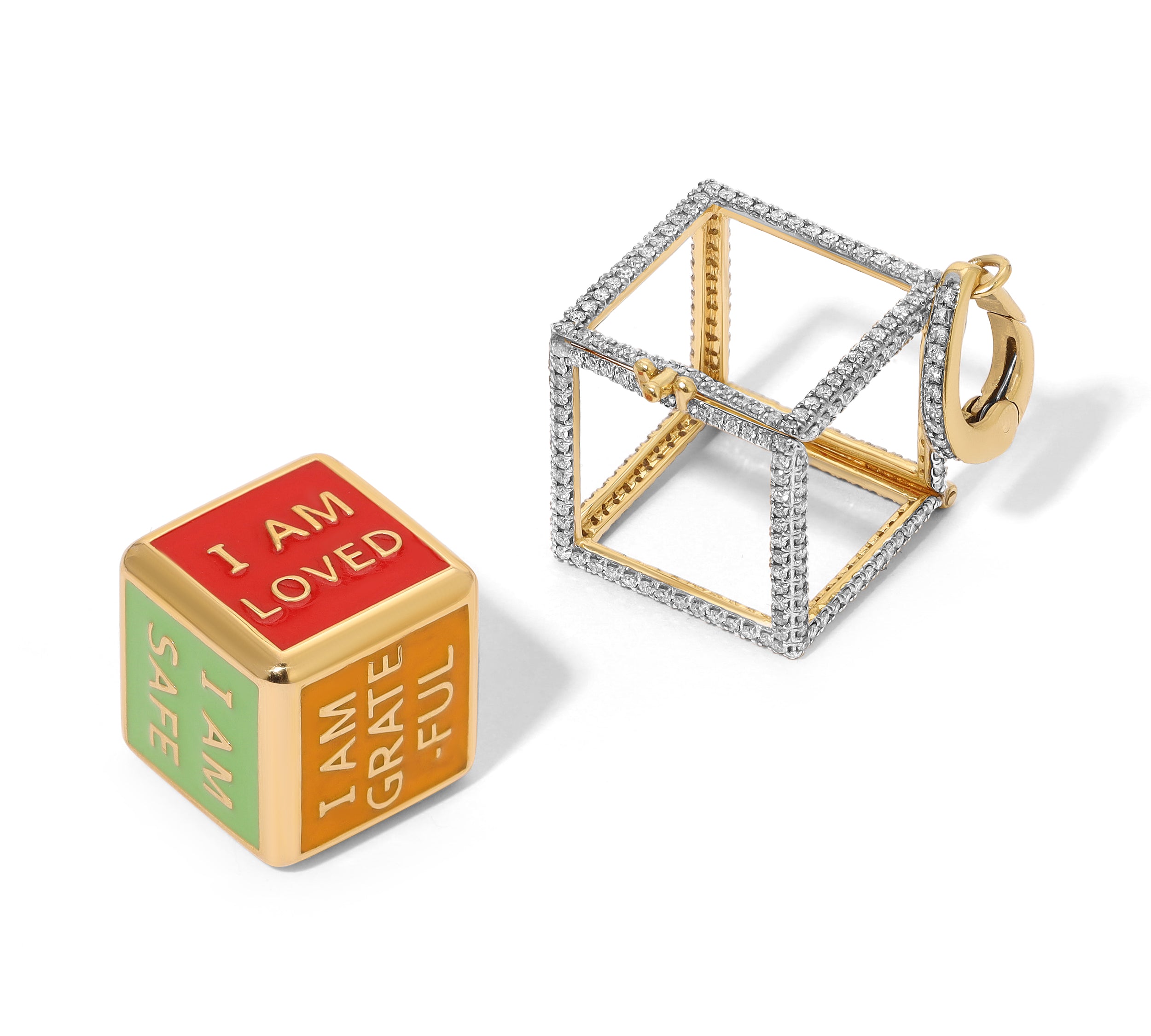 Affirmation Enamel Dice Charm Charm Carolyn Rodney   