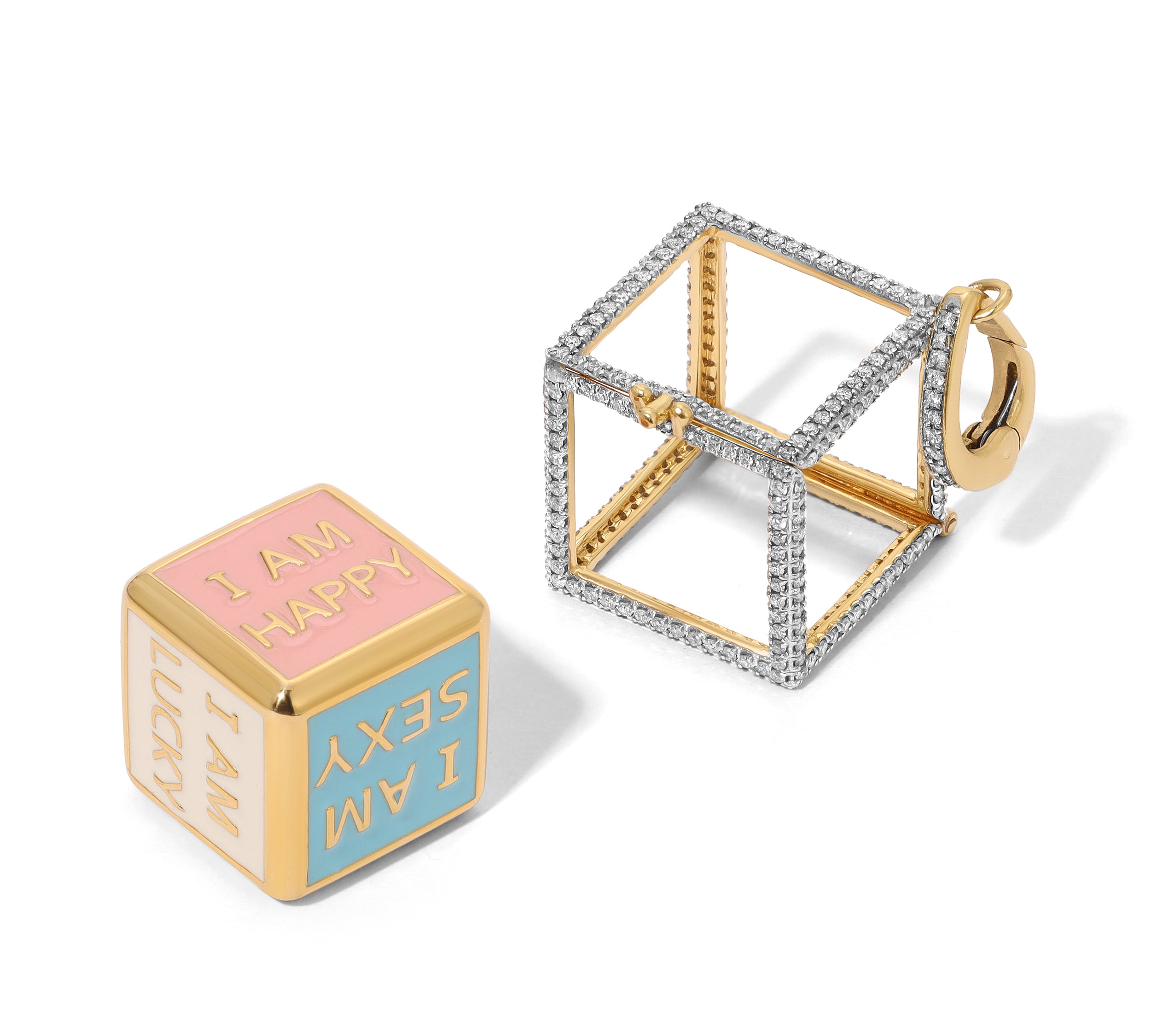 Affirmation Enamel Dice Charm Charm Carolyn Rodney   