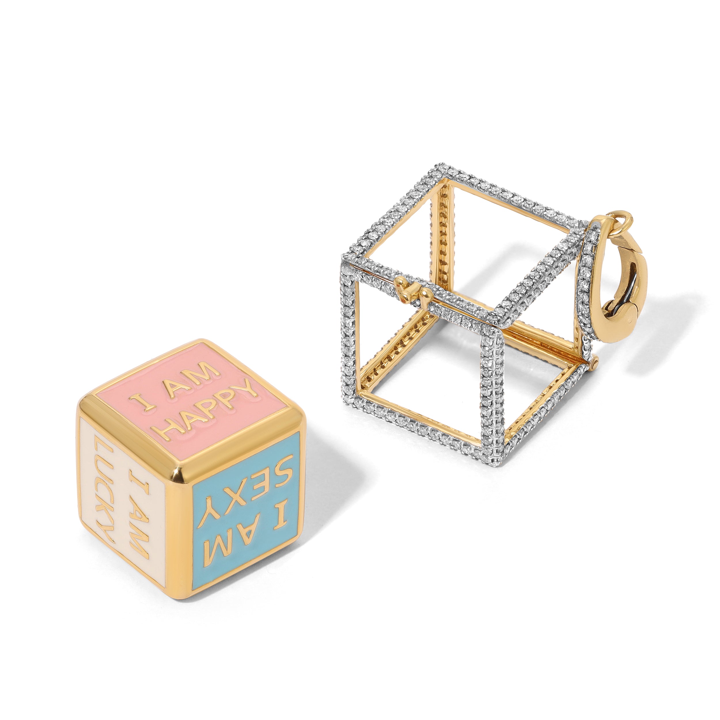 Affirmation Enamel Dice Charm Charm Carolyn Rodney   