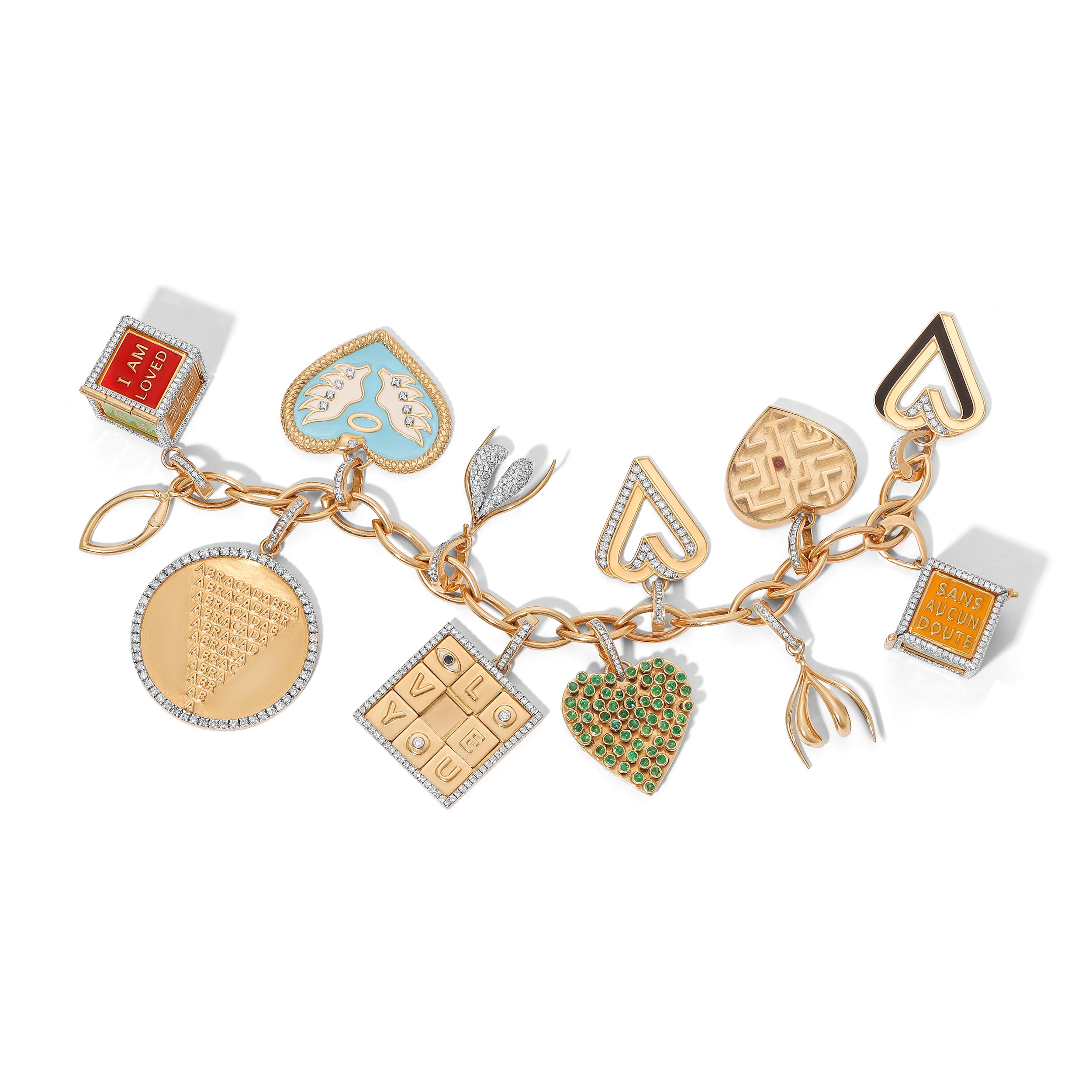 French Divination Enamel Dice Charm Charm Carolyn Rodney   