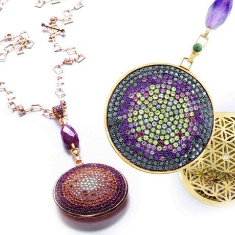 Full Pave Flying Saucer Pendant, Large Pendant Necklace Carolyn Rodney