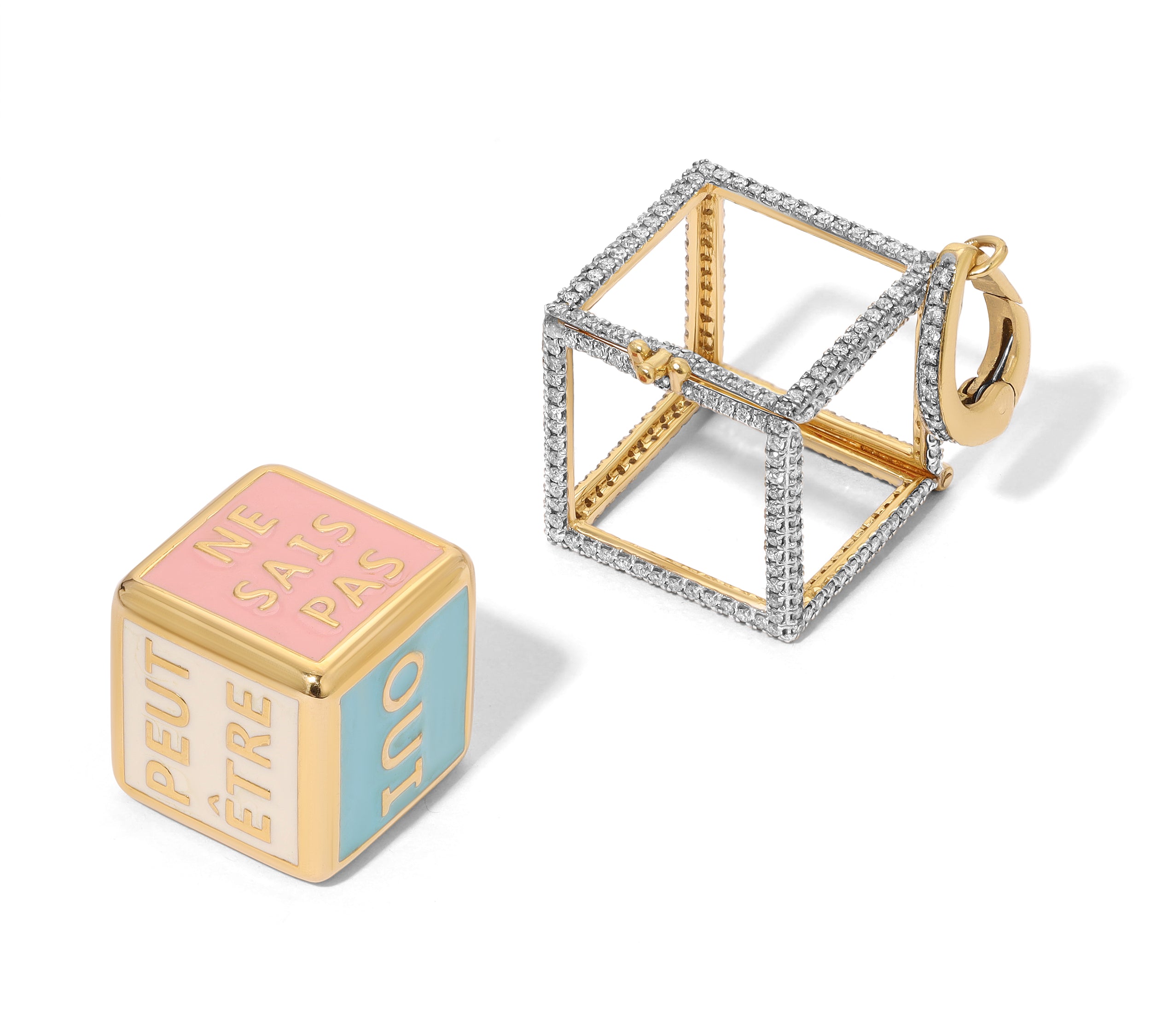 French Divination Enamel Dice Charm Charm Carolyn Rodney   