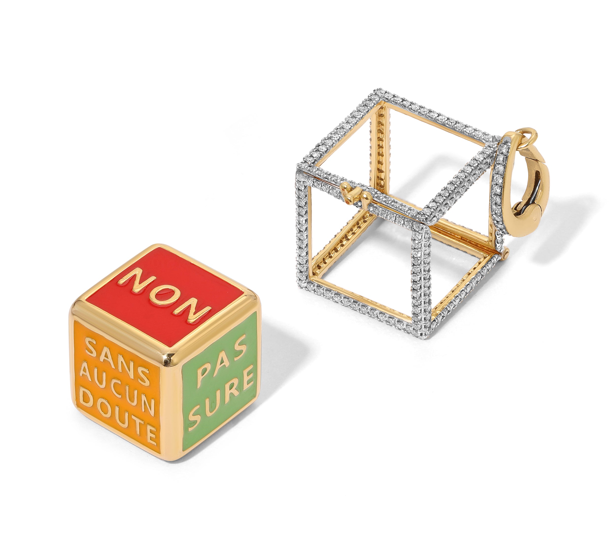 French Divination Enamel Dice Charm Charm Carolyn Rodney   