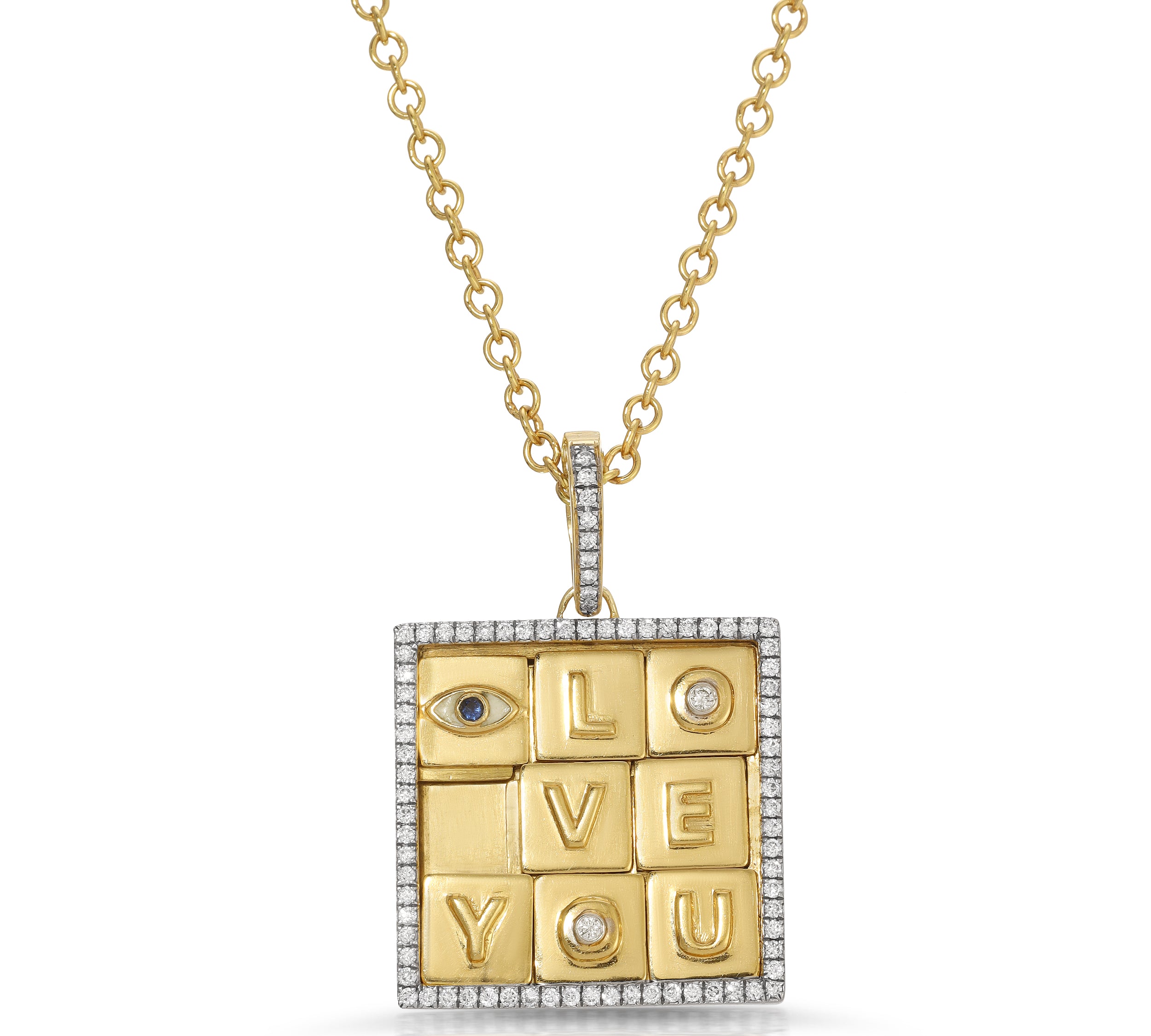 'I Love You' Puzzle Charm with Diamonds Charm Carolyn Rodney   