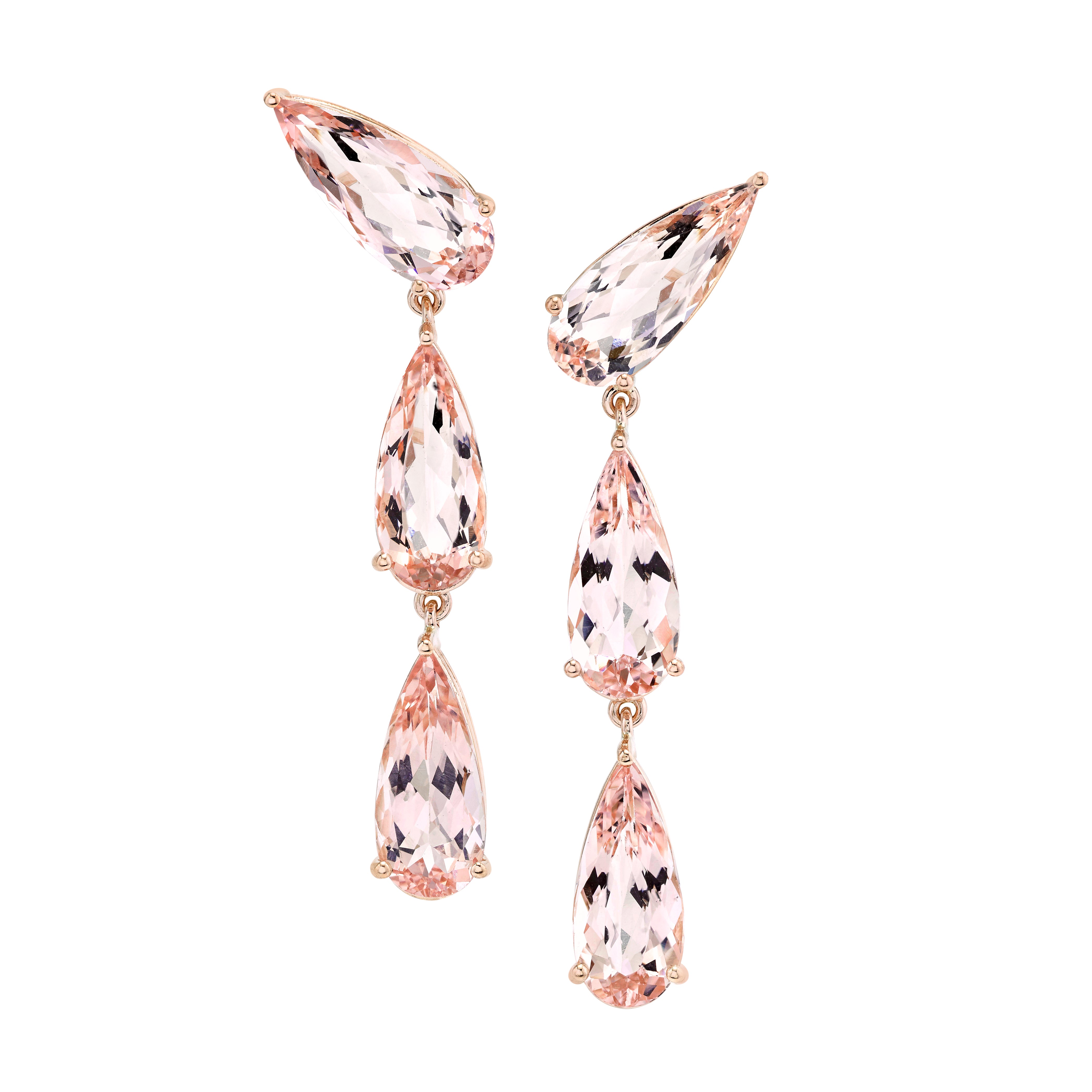 Morganite Teardrop Earrings Drop Earrings Karma El-Khalil
