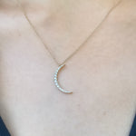 Diamond Crescent Pendant Necklace Pendant Necklace Roseark Deux