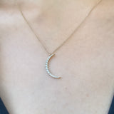 Diamond Crescent Pendant Necklace Pendant Necklace Roseark Deux