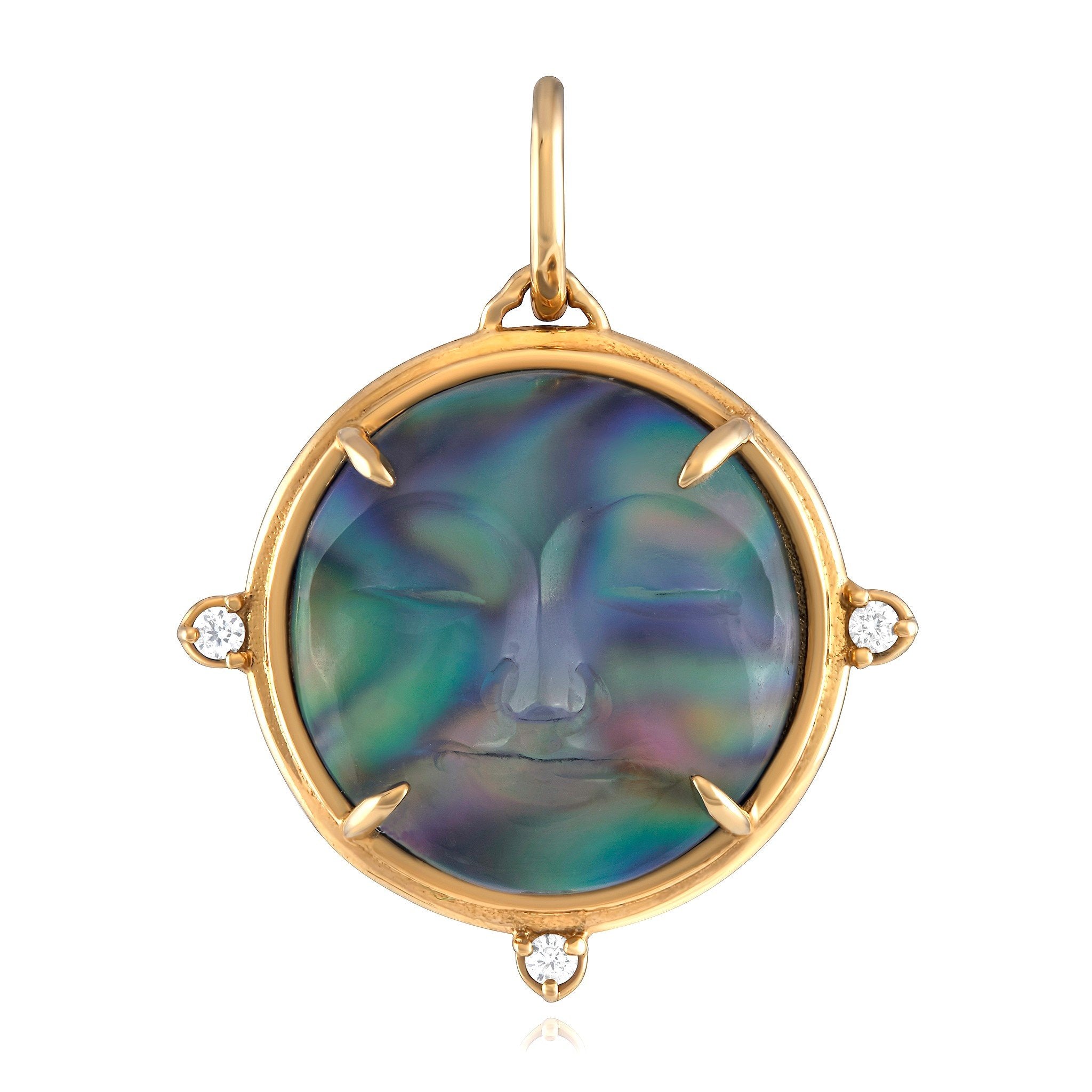 Luminescent Moon Face Charm Charm Maura Green   