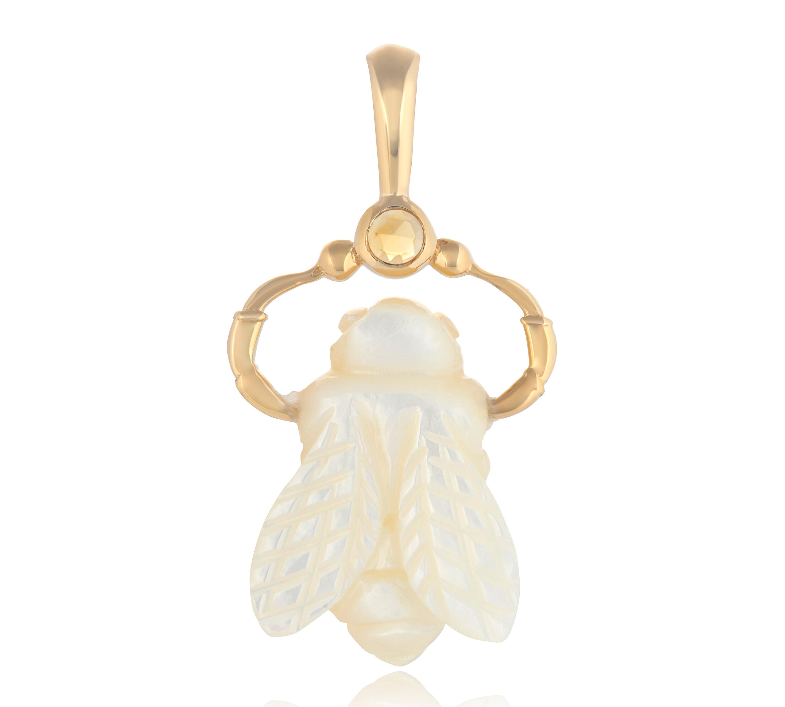 Mother of Pearl and Citrine Bee Charm Charm Maura Green   