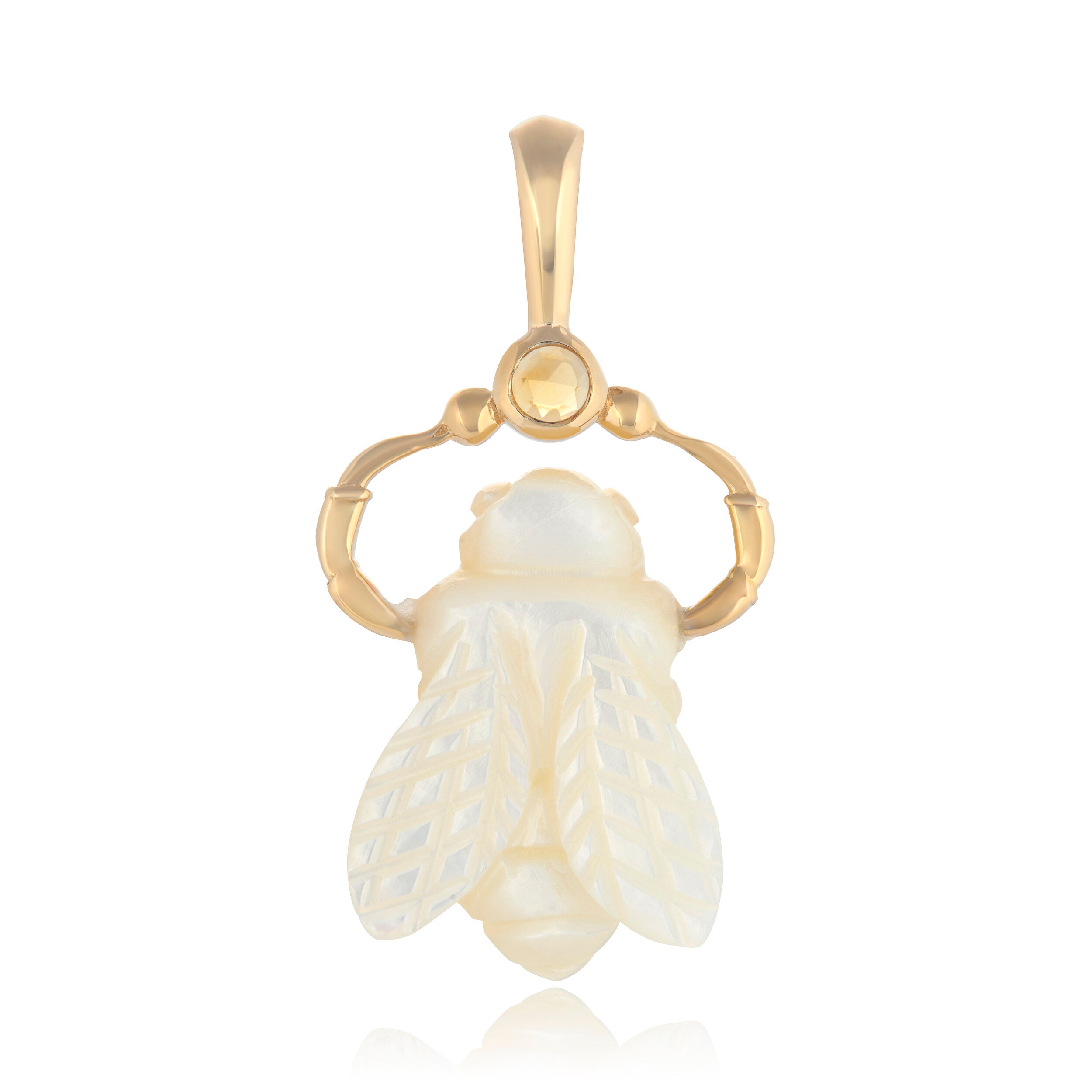 Mother of Pearl and Citrine Bee Charm Charm Maura Green   