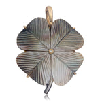 Clover Pendant with Diamond Pendant Maura Green Black Mother of Pearl