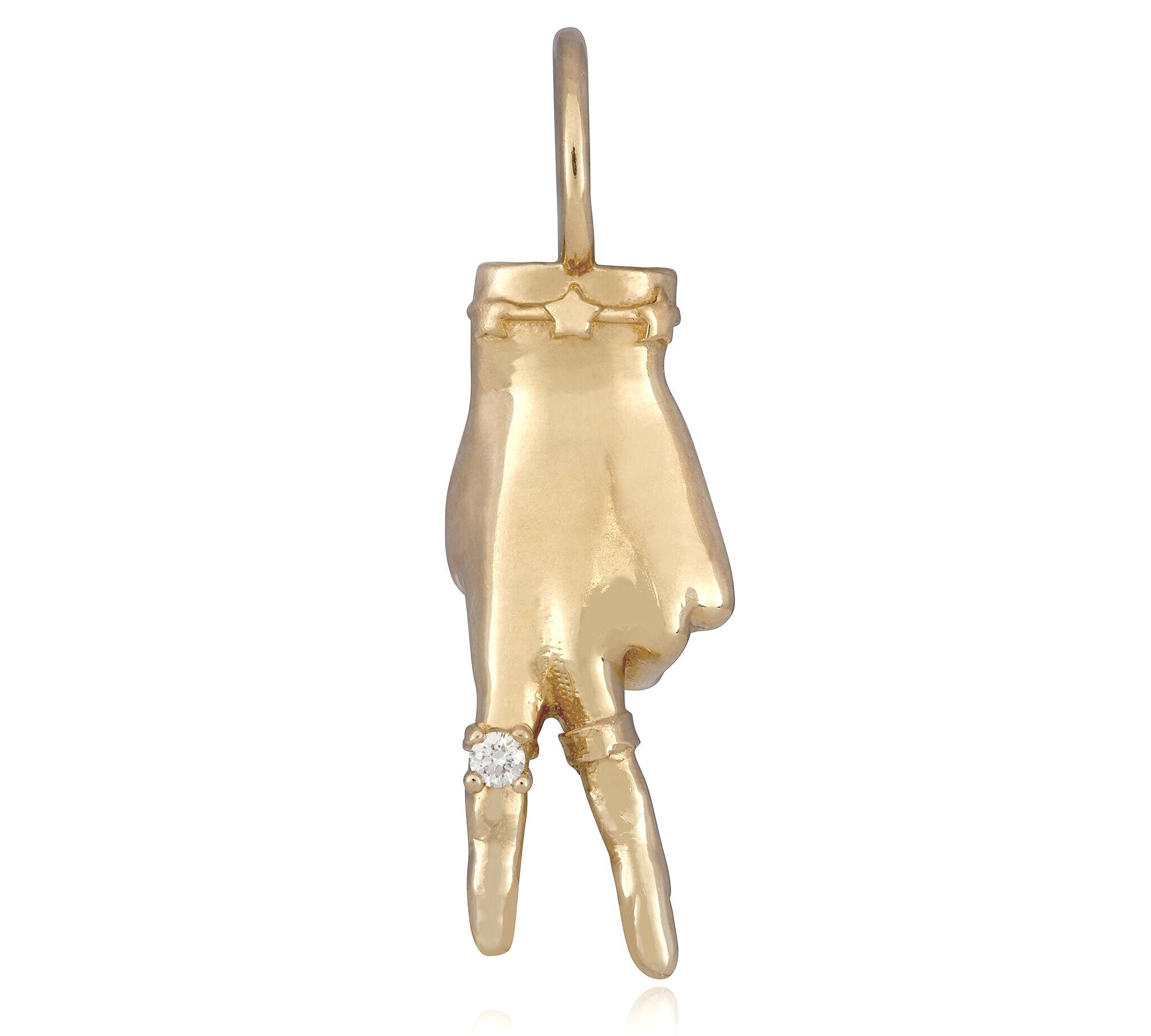 Peace Sign LadyFinger Charm Charm Maura Green   