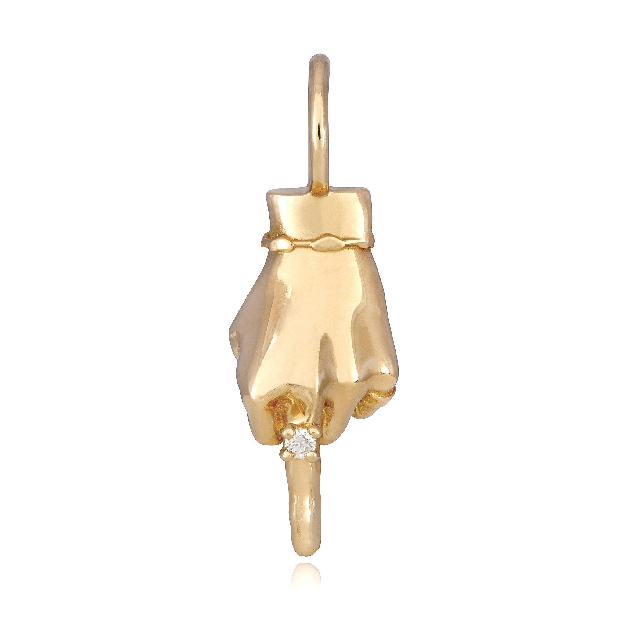 'The Ladybird' Middle Finger Charm with Diamond Charm Maura Green   