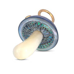 Blue Pearl Magic Mushroom Charm with Diamond Charm Maura Green   