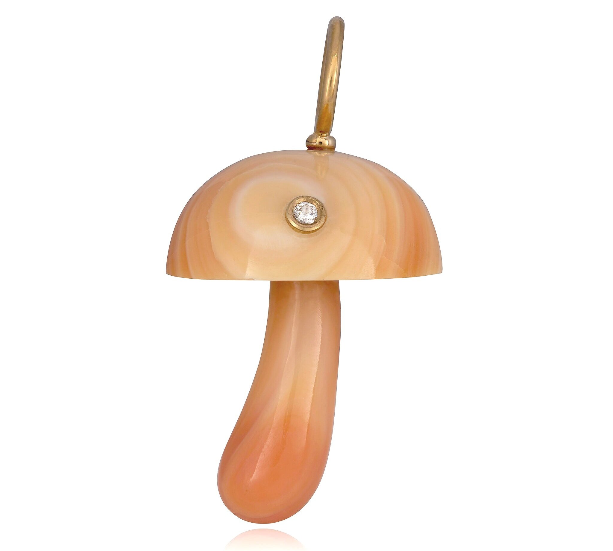 Apricot Shell Magic Mushroom Charm Charm Maura Green With Diamond  