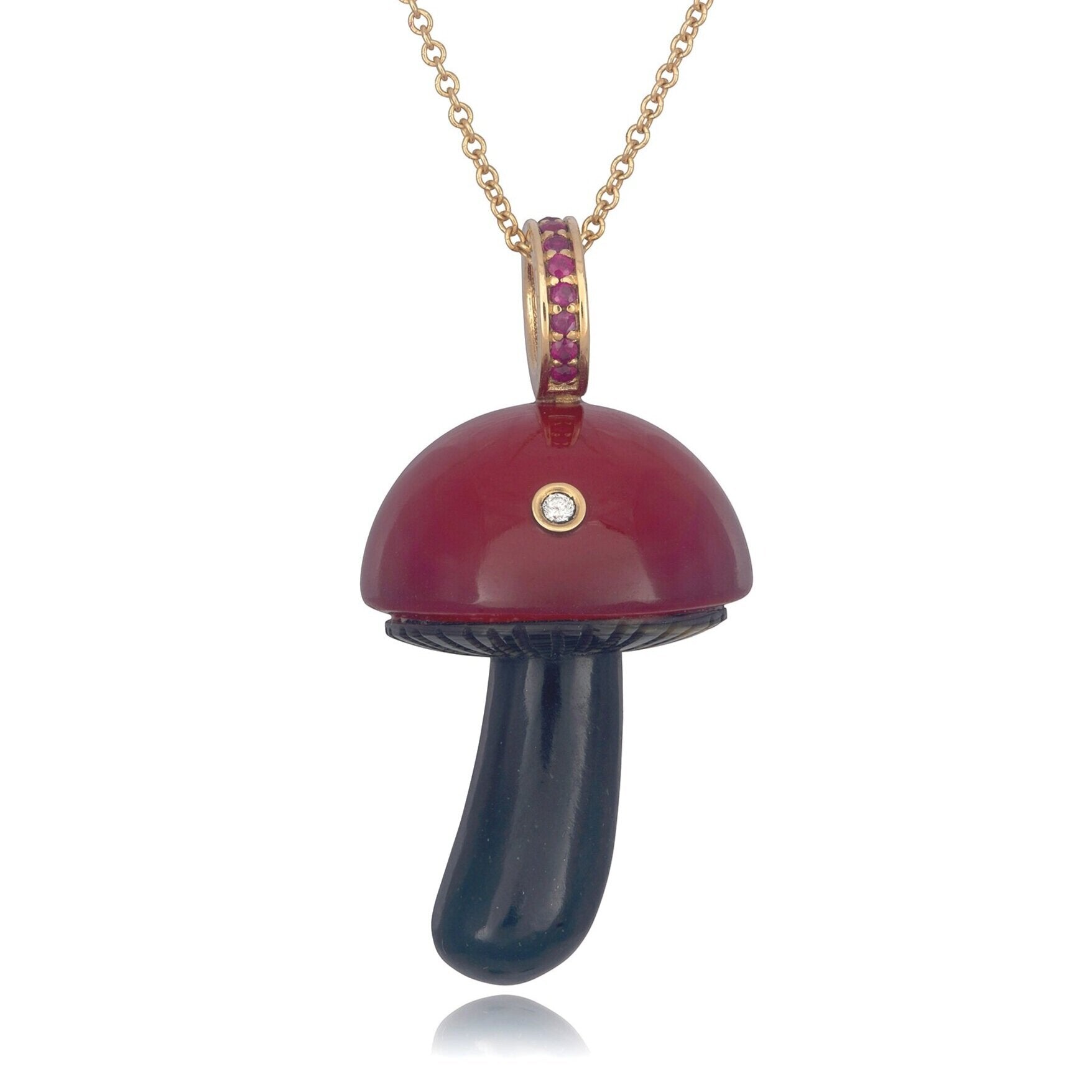 Magic Mushroom Charm with Pave Bail Charm Maura Green   