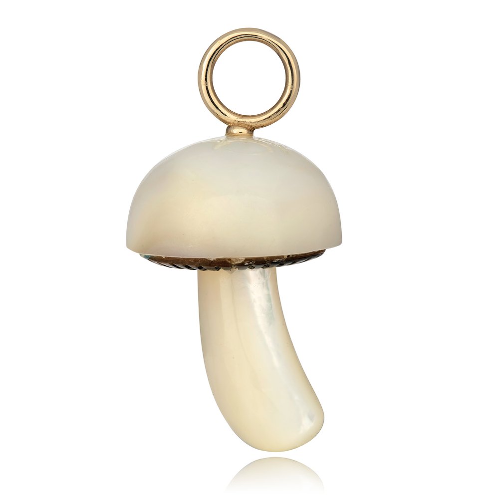 Mother of Pearl Mushroom Charm Charm Maura Green   