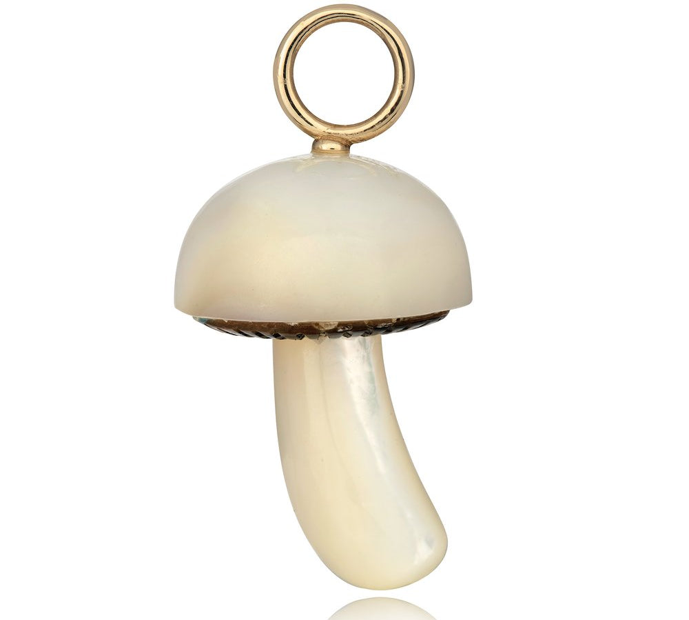 Mother of Pearl Mushroom Charm Charm Maura Green   