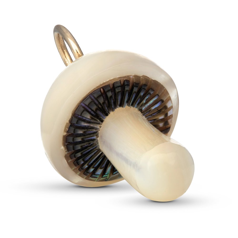 Mother of Pearl Mushroom Charm Charm Maura Green   
