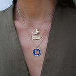 Small Feather Necklace with Diamonds Pendant Necklace Elisabeth Bell Jewelry