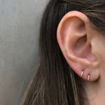 Dainty Diamond Pave Hoop Stud Hoop Earrings Jaine K Designs