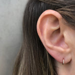 Dainty Diamond Pave Hoop Stud Hoop Earrings Jaine K Designs