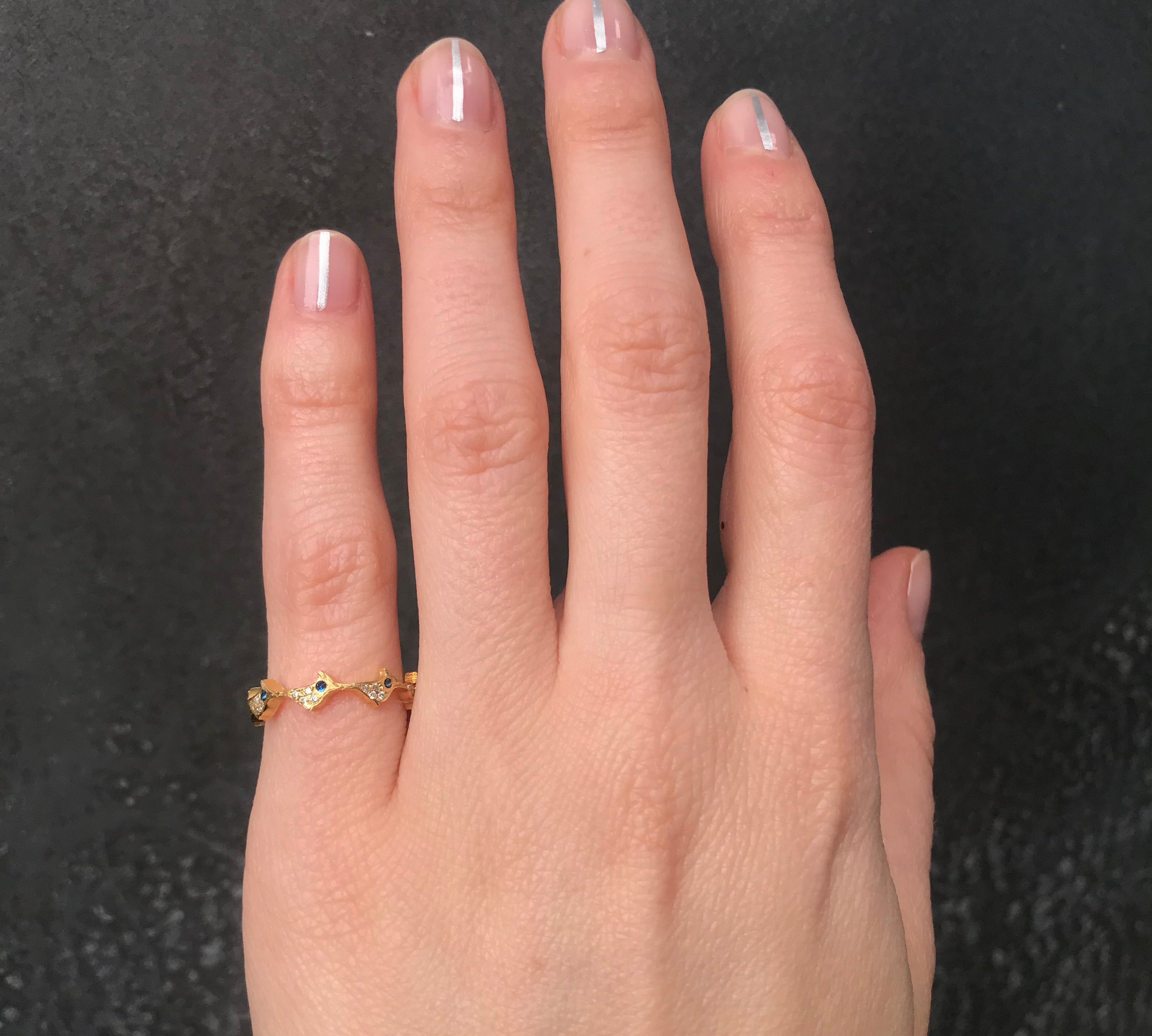 Pave Flock Pinky Ring with Sapphires Ring Yakira Rona