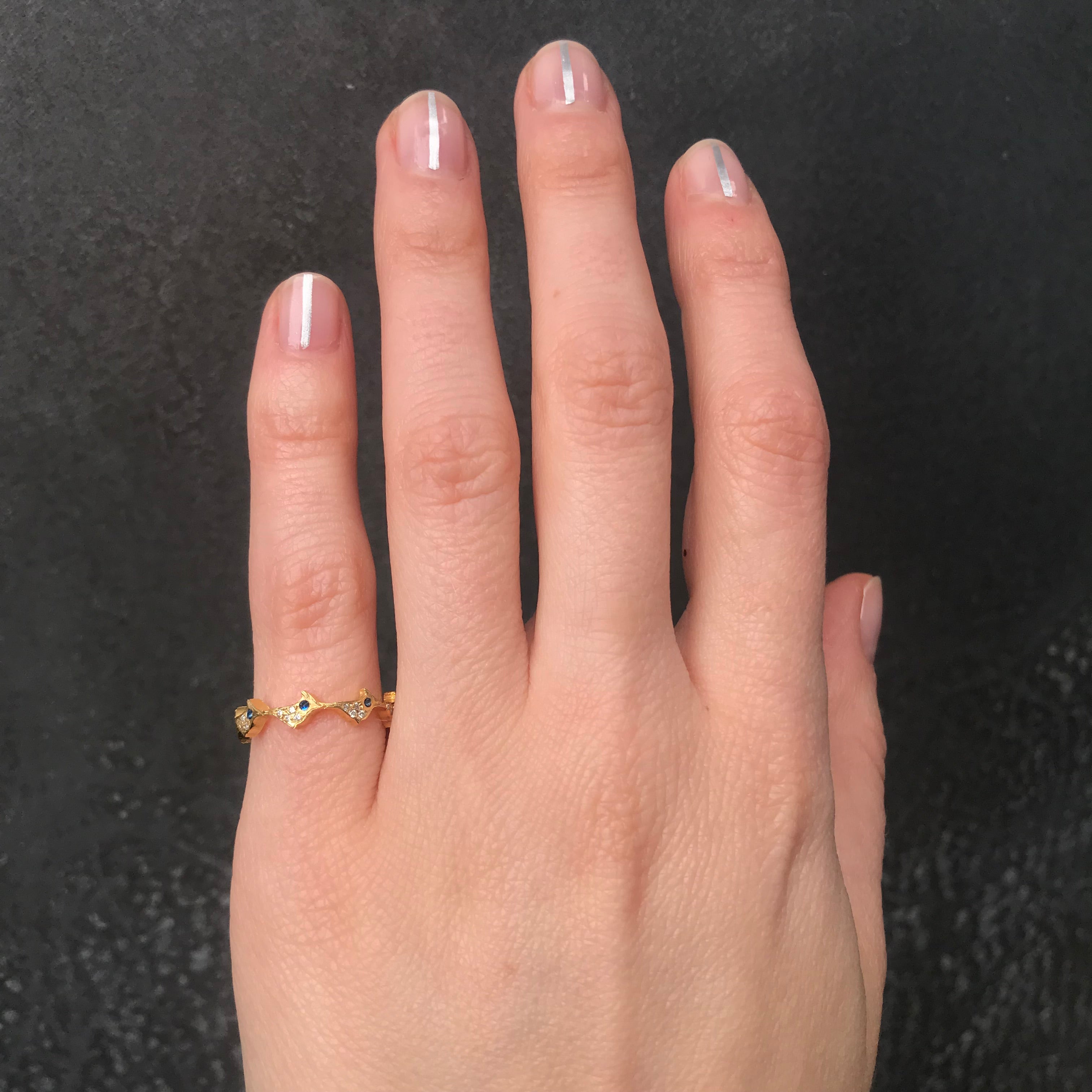 Pave Flock Pinky Ring with Sapphires Ring Yakira Rona