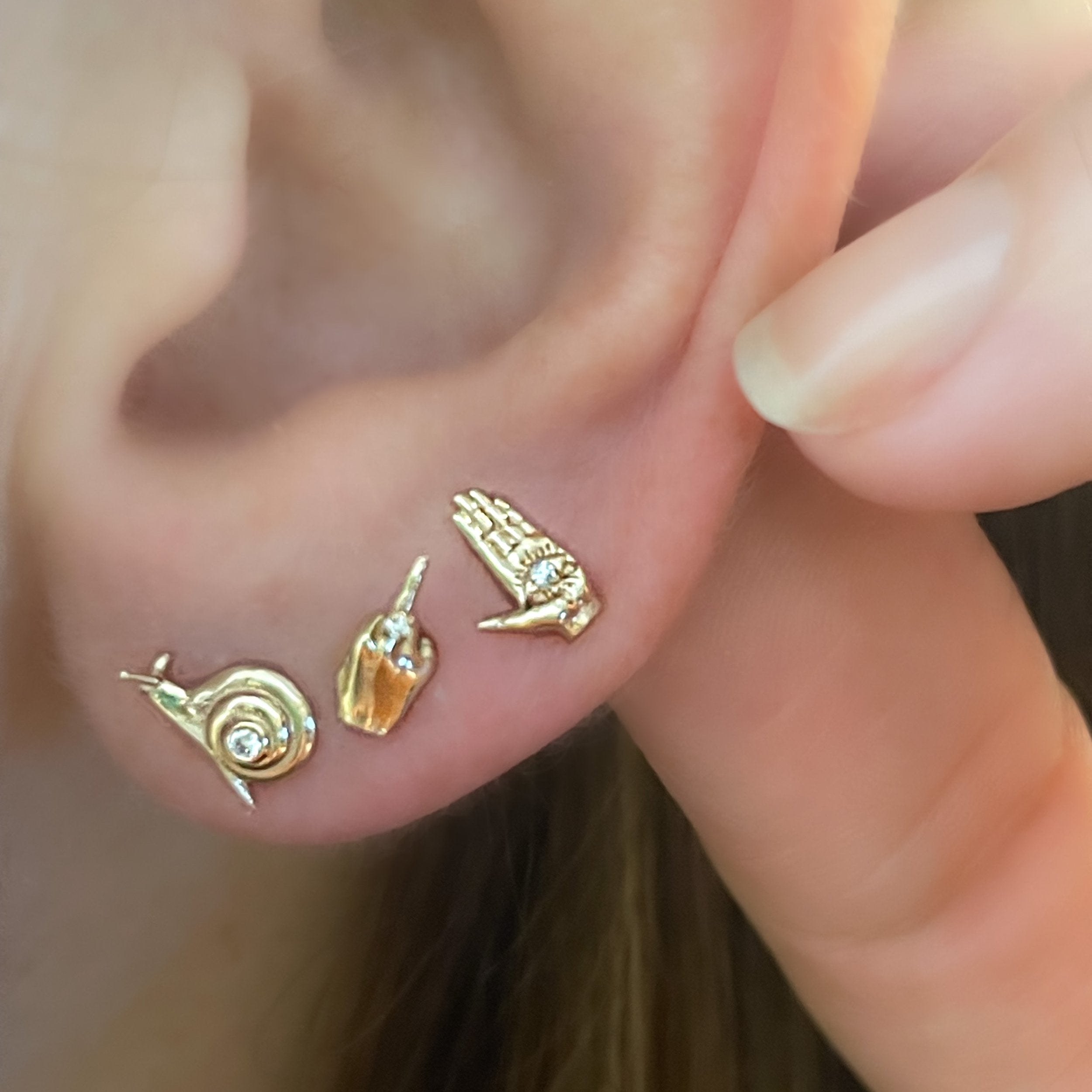 Hamsa Lady Finger Studs Stud Earrings Maura Green