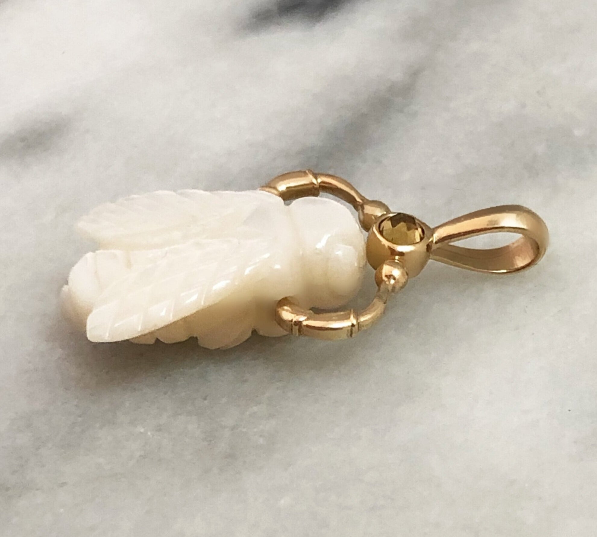Mother of Pearl and Citrine Bee Charm Charm Maura Green   