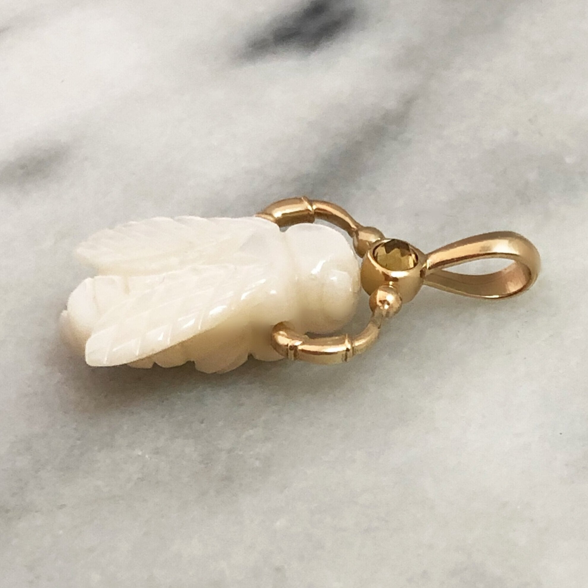 Mother of Pearl and Citrine Bee Charm Charm Maura Green   