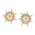 Sunburst Diamond Studs, Yellow Gold (PAIR)  Karma El-Khalil   