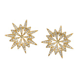 Sunburst Diamond Studs, Yellow Gold (PAIR)  Karma El-Khalil   