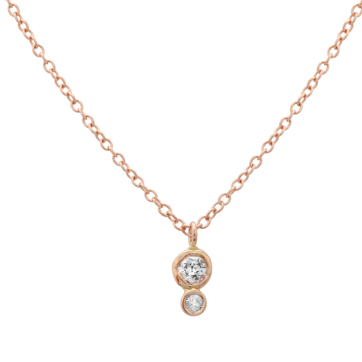 Two Diamond Necklace Choker Choker Necklace Jaine K Designs Rose Gold