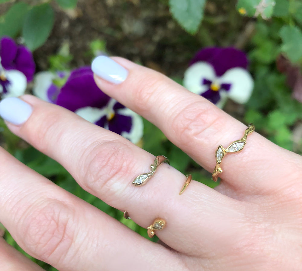 Marquise Leaf Open Ring Ring Jaine K Designs